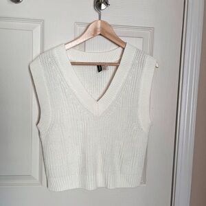 H&M White Knit Sleeveless Top